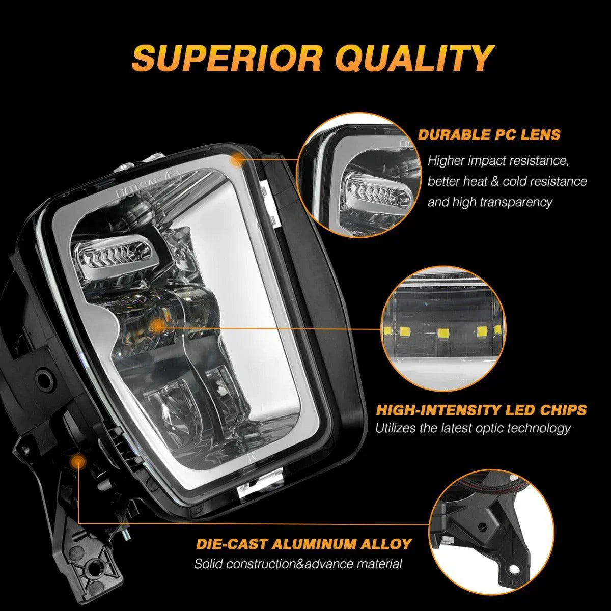 Auxbeam 36W LED Fog Lights for Dodge Ram 1500 2013-2018