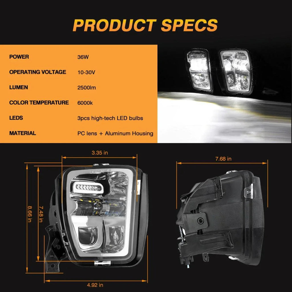 Auxbeam 36W LED Fog Lights for Dodge Ram 1500 2013-2018