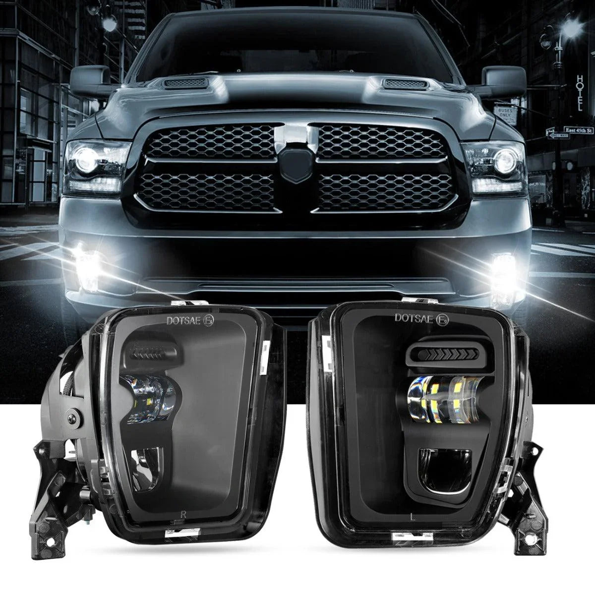 Auxbeam 36W LED Fog Lights for Dodge Ram 1500 2013-2018