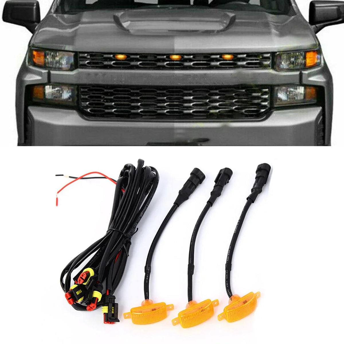 Auxbeam LED Front Grille Lights Raptor for Chevrolet Silverado 1500 2016-2021