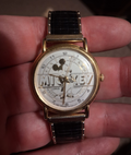 Vintage 1987 Lorus Mickey Mouse Watch 60th Anniversary Black Metal Band