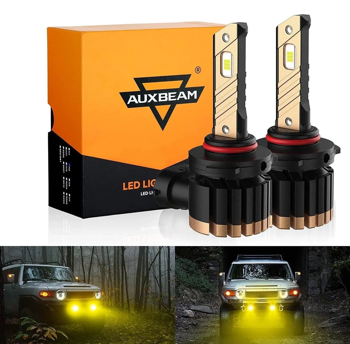 Auxbeam H10 9145 9140 HB3 LED Fog Light/DRL Bulbs 44W 3000K Golden Yellow Z3