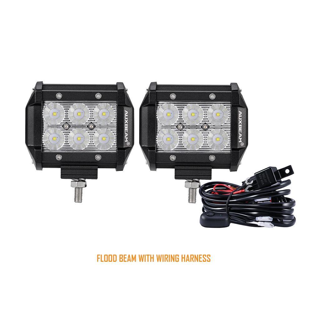 Auxbeam 4 inch 36W Flood Beam Off-road LED Work Light bar (2 Pcs)