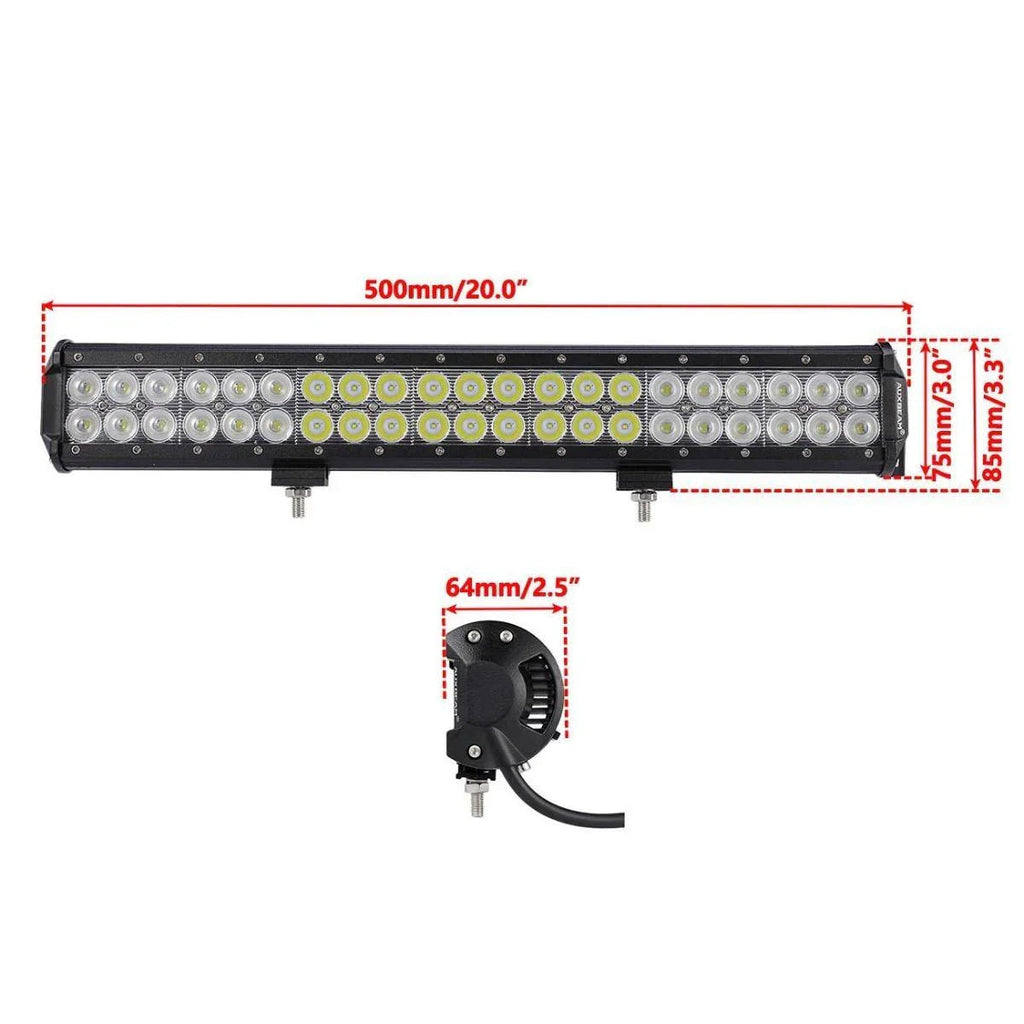 Auxbeam 20 inch Classic-SM Series Dual Row LED Light Bar 6000K White Combo